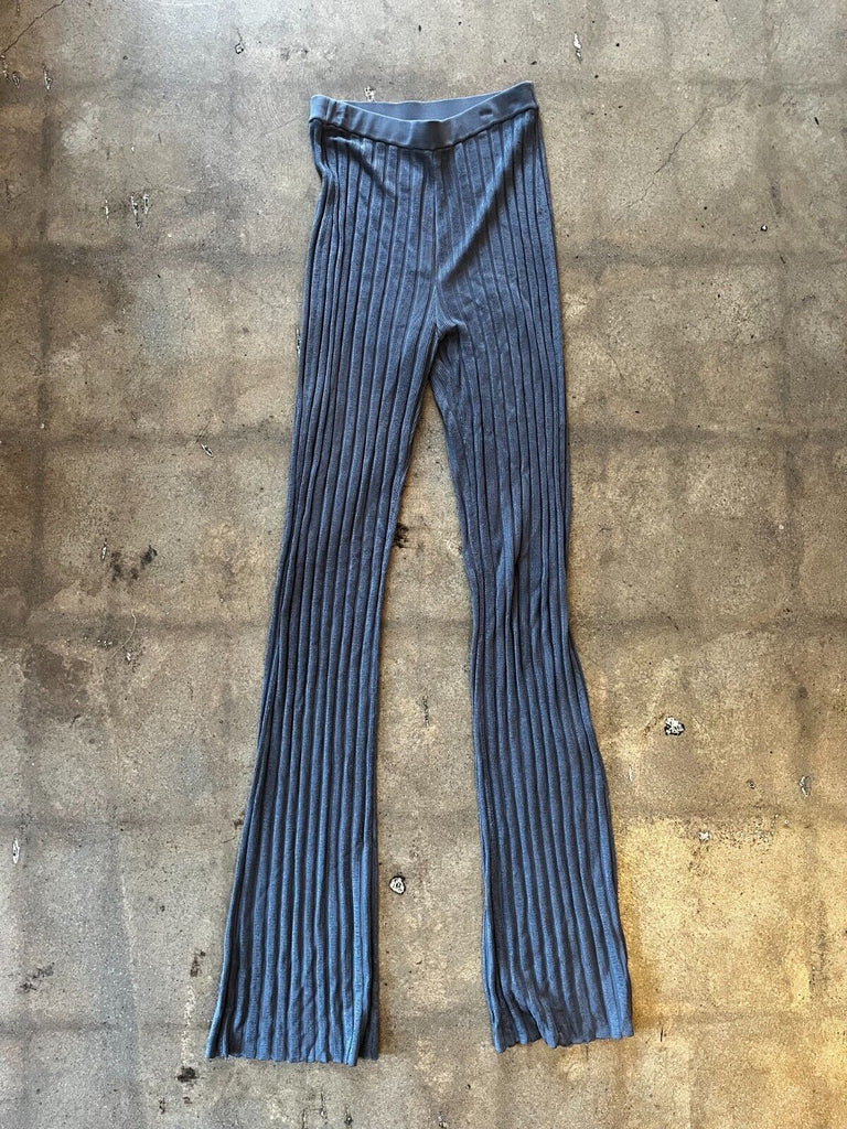 AYA MUSE $400 Margot Slate Blue Jersey Rib Knit Garmentory Pant Leggings M