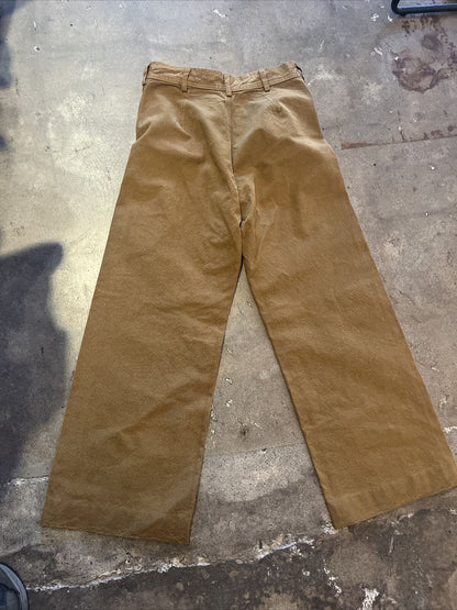 JESSE KAMM Sailor Tobacco Khaki Caramel Brown High Waist Canvas Wide Leg Pant 8