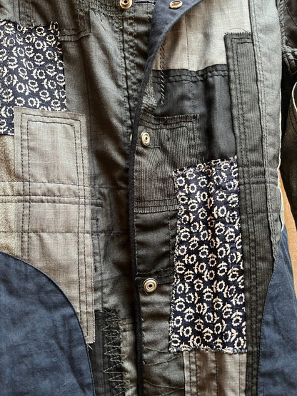 JUNYA WATANABE MAN Mens SS15 Reversible Sashiko Denim Patchwork Quilted Jacket Coat L