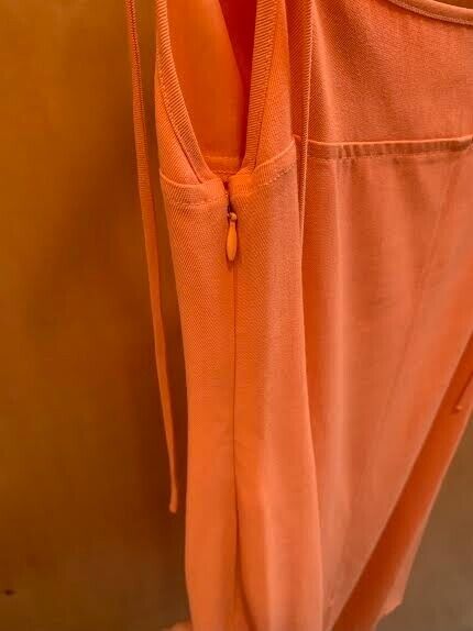 MARYAM NASSIR ZADEH MNZ Orange Serpentine Suiting Sleeveless Halter Midi Dress S