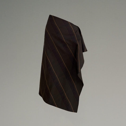YOHJI YAMAMOTO Y's Vtg Brown Asymmetrical Maxi Wrap Draped Plaid Skirt 4/L/XL