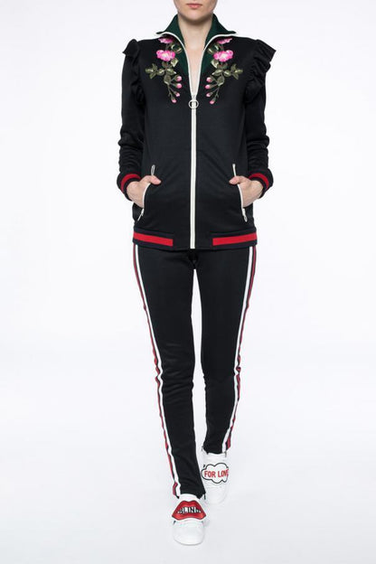 GUCCI Black Technical Web Band Red White Stripe Stirrup Sweat Pant Legging XS