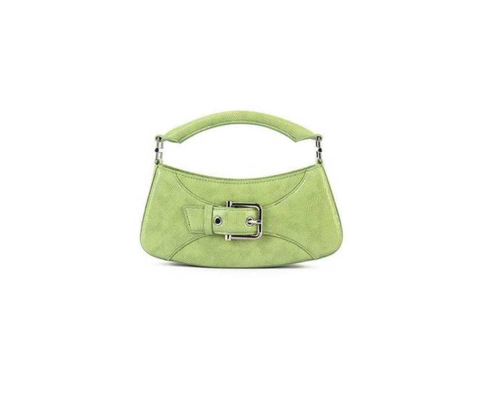 OSOI NEW Brocle Green Belt Python Embossed Leather Mini Shoulder Hand Bag Purse