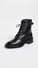 RACHEL COMEY Dame Black Leather Buckle Lace Up Ankle Moto Biker Combat Boots 9