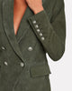 L'AGENCE NWT Kenzie Olive Green Suede Leather Double Breasted Jacket Blazer 0