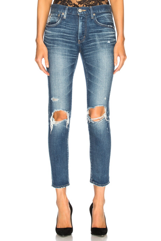 MOUSSY Comfort Nancy Distressed Ripped Knee Skinny Denim Jean 28