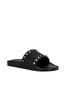 VALENTINO Black Rockstud Silver Rubber Flat Pool Slide Sandal Shoe 39/9/8.5