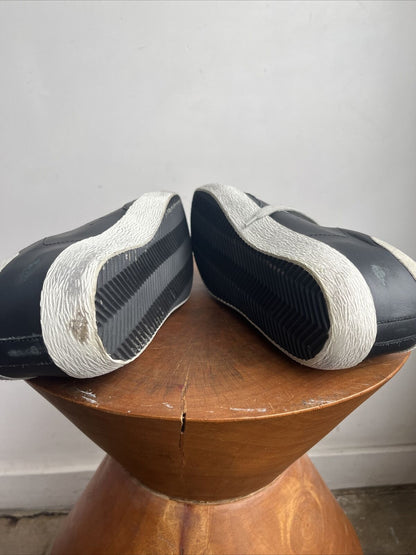GOLDEN GOOSE Mens Superstar Black Leather Blue Suede Gray Low Top Sneaker 42