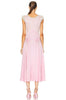 LOVESHACKFANCY $900 Provencia Light Pink White Lace Silk Slip Midi Dress 0