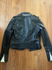 IRO NWOT Dylan Black Zip Leopard Print Lining Crop Moto Biker Jacket 36/4/2