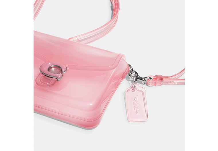 COACH NWT Jelly Tabby Pink Transparent Flap Crossbody Purse Shoulder Bag