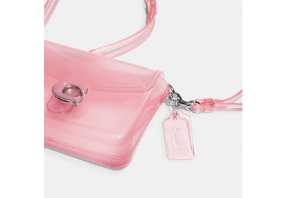 COACH NWT Jelly Tabby Pink Transparent Flap Crossbody Purse Shoulder Bag