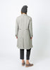 PAS DE CALAIS Light Gray Linen Wool Mid Length Garmentory Jacket Coat 38/6