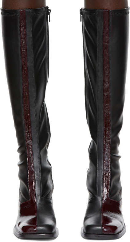 JUSTINE CLENQUET Ssense Eddie Black Burgundy Patent Leather