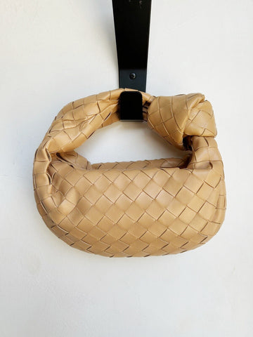 CULT GAIA Chaya Beige Brown Tan Knit Chain Halter Bodycon Midi Dress XS/S