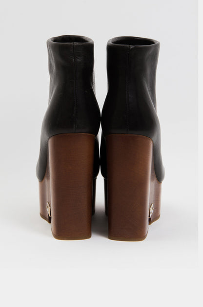 WOODEN WEDGE BOOTS