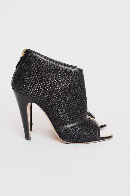 MESH PEEP TOE BOOTIES