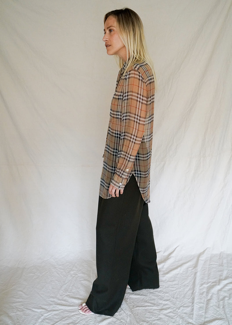 PLAID CHECK SHEER BLOUSE