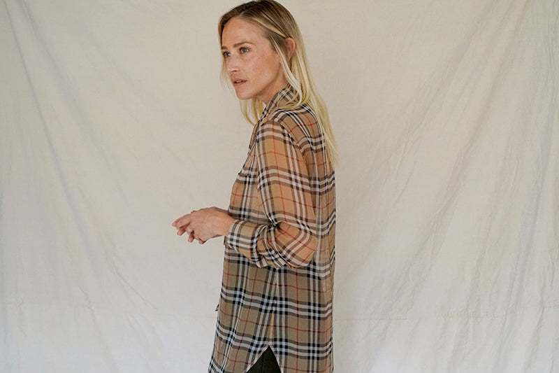 PLAID CHECK SHEER BLOUSE