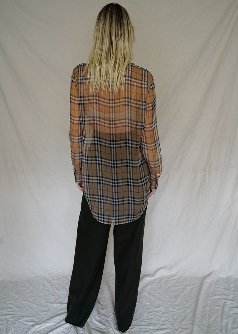 PLAID CHECK SHEER BLOUSE