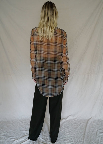 PLAID CHECK SHEER BLOUSE