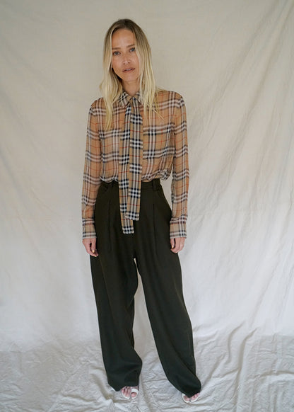 PLAID CHECK SHEER BLOUSE
