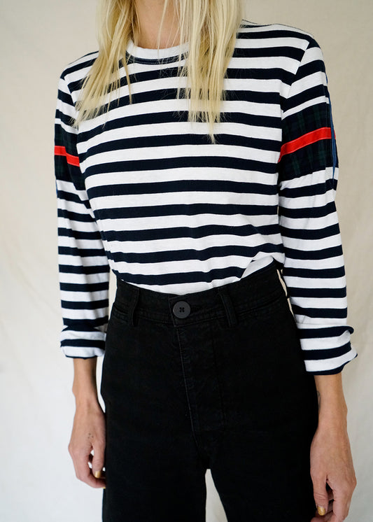 STRIPED PATCHWORK PATTERN TOP