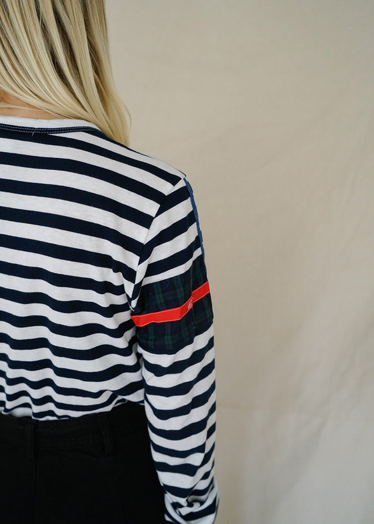 STRIPED PATCHWORK PATTERN TOP