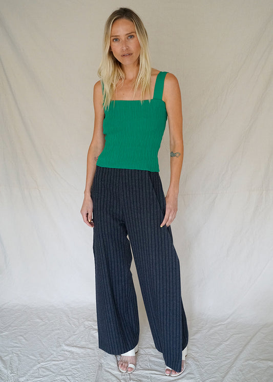 PINSTRIPE ASYMMETRICAL PANTS
