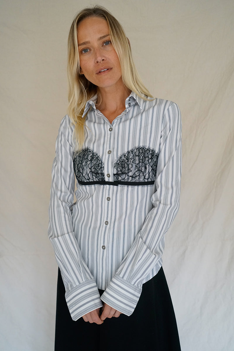 VINTAGE BRA DETAIL BUTTON DOWN