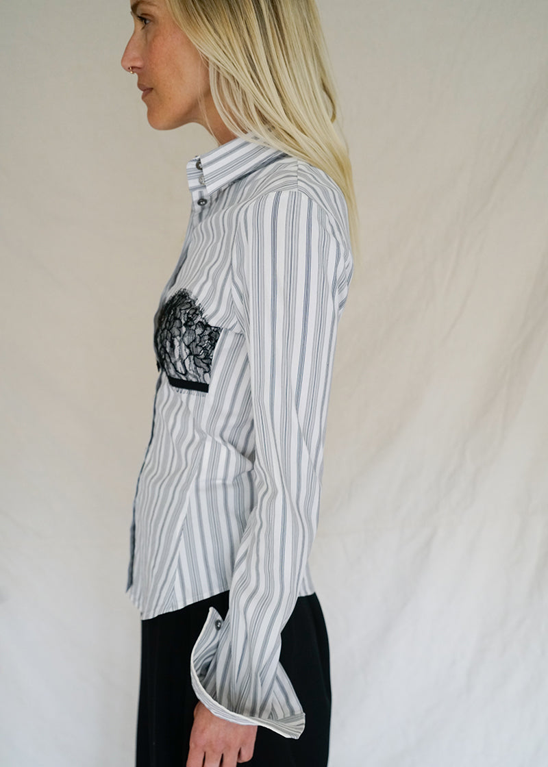 VINTAGE BRA DETAIL BUTTON DOWN