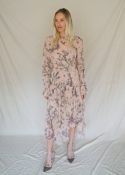 FLORAL MAPLES TIER DRESS WITH TAGS