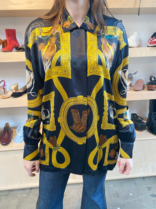 VINTAGE SILK ESQUESTRIAN TOP