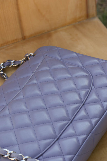 PURPLE DOUBLE FLAP BAG