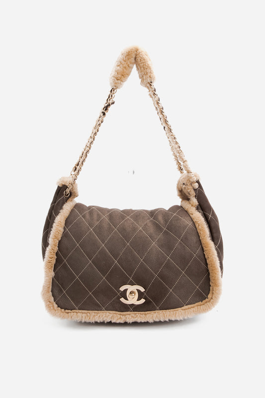 QUILTED SHEARLING BAG