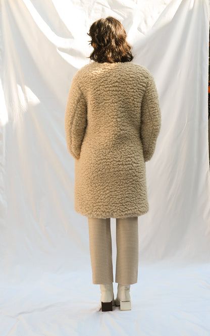 FURRY CASHMERE COAT WITH TAGS