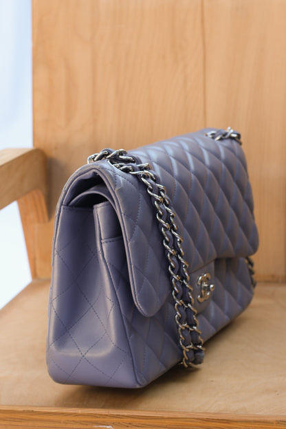 PURPLE DOUBLE FLAP BAG