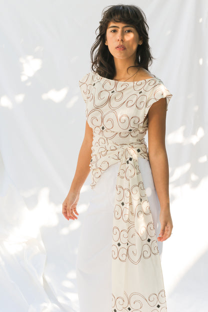LE HAUT ESPIRAL LINEN TOP