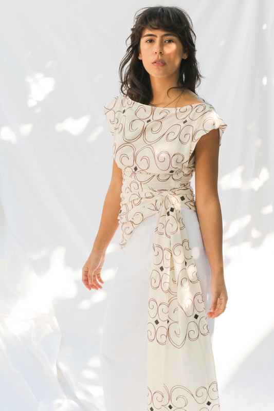 LE HAUT ESPIRAL LINEN TOP