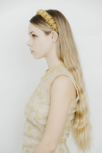 GOLD METALLIC CHECK DRESS