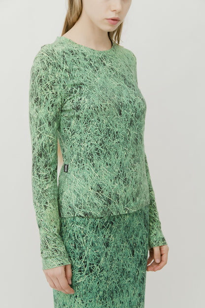 VINTAGE GRASS PRINT TWO PIECE SET