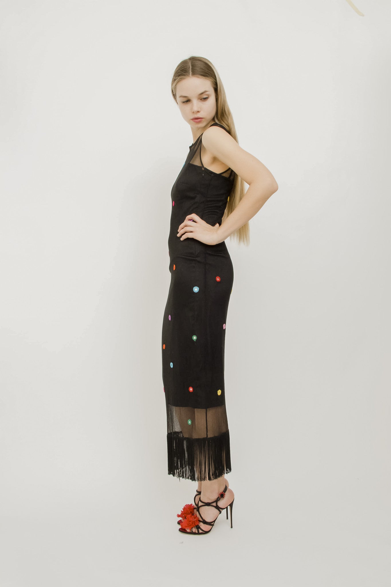 VINTAGE MIRRORED FRINGE DRESS
