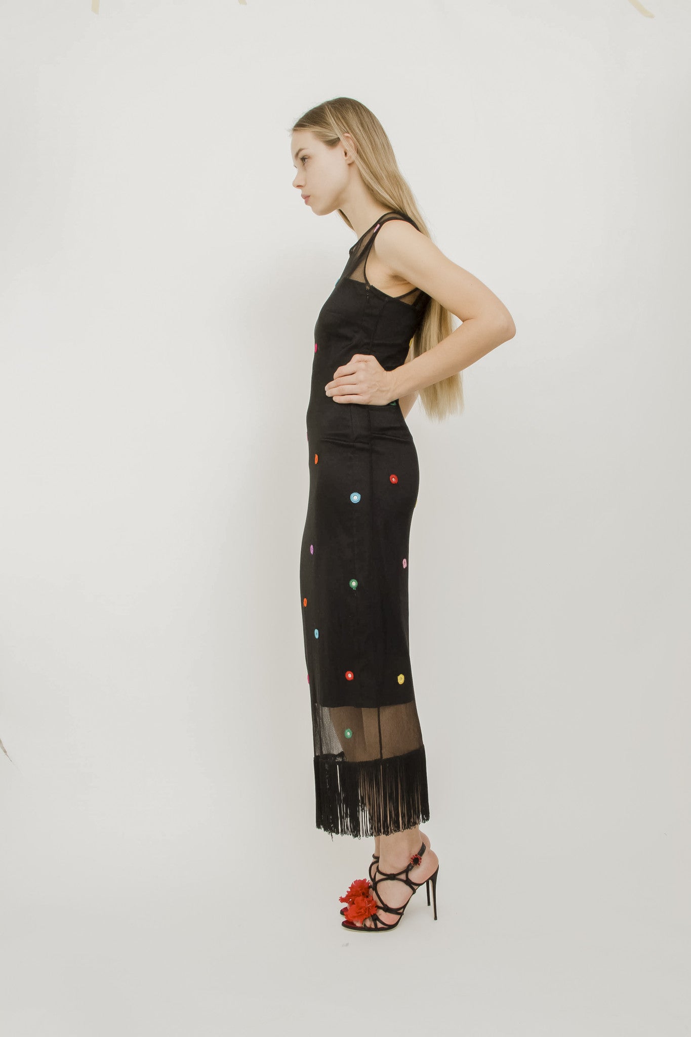 VINTAGE MIRRORED FRINGE DRESS