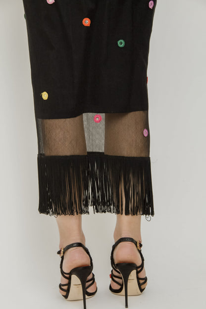 VINTAGE MIRRORED FRINGE DRESS