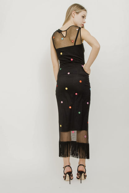 VINTAGE MIRRORED FRINGE DRESS