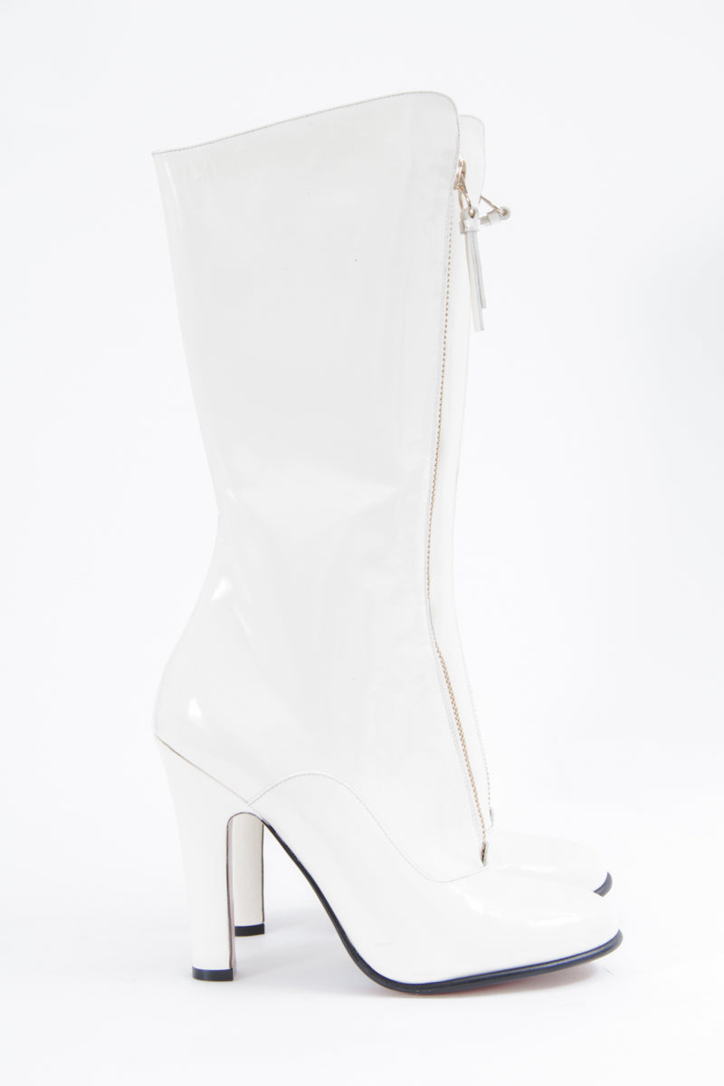 PATENT ZIP BOOT WITH TAGS
