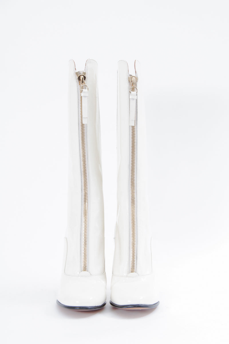 PATENT ZIP BOOT WITH TAGS