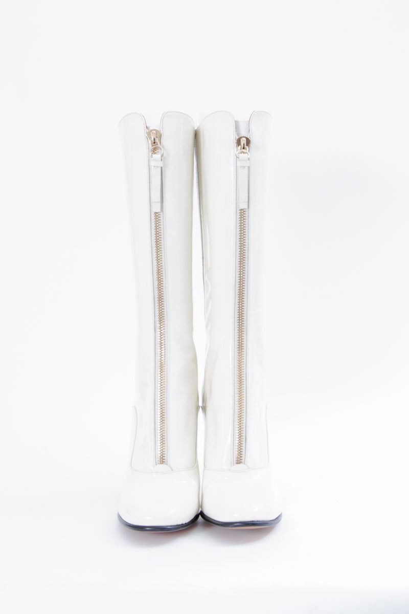 PATENT ZIP BOOT WITH TAGS