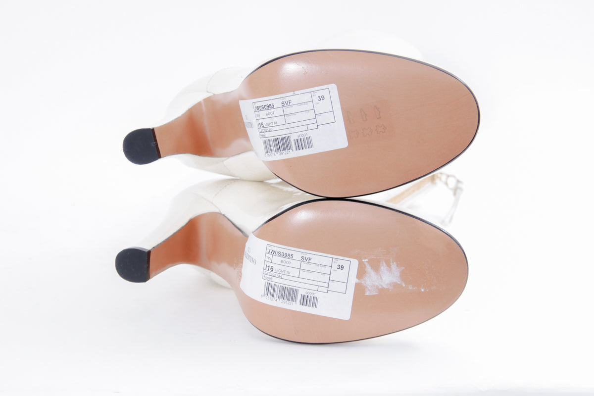 PATENT ZIP BOOT WITH TAGS