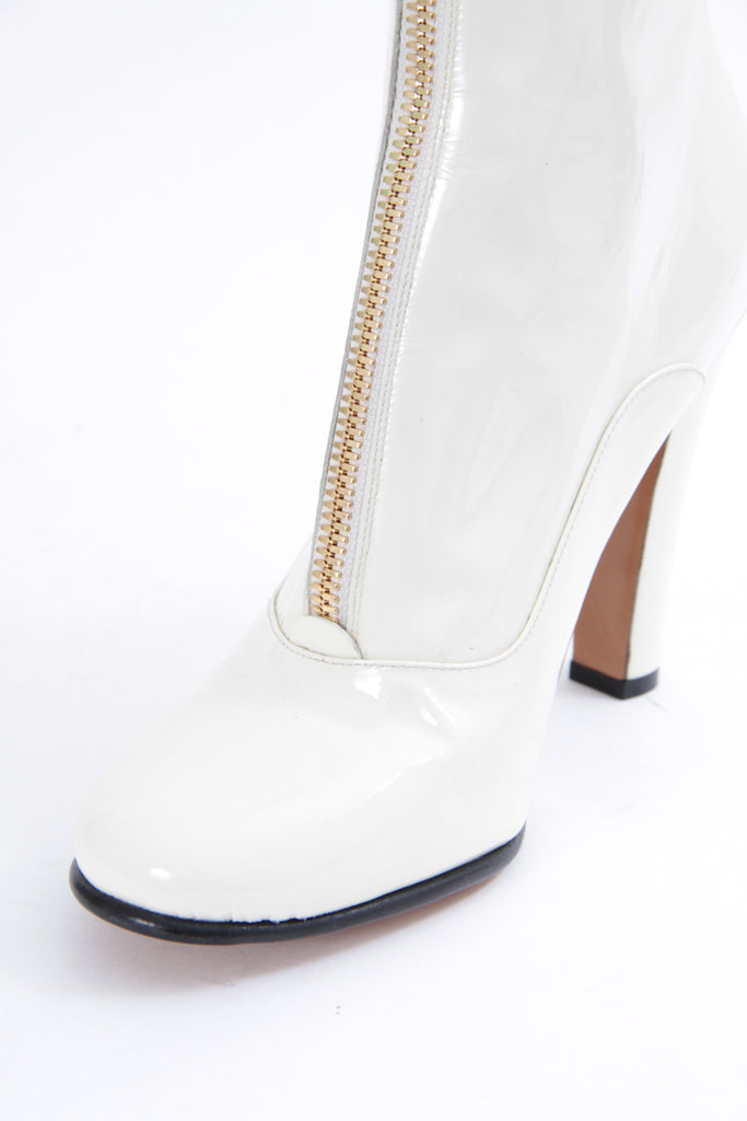 PATENT ZIP BOOT WITH TAGS